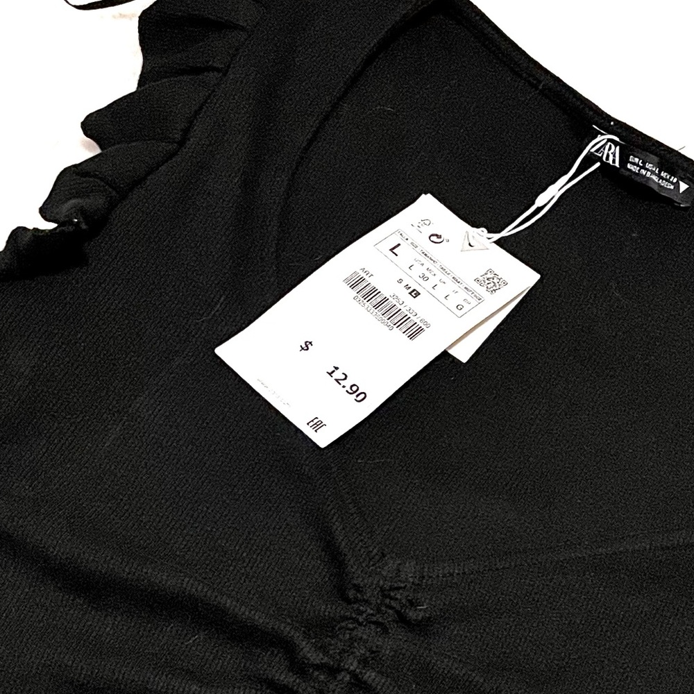 ZARA Womens ruffled sleeve crop top, size large - Picture 2 of 8